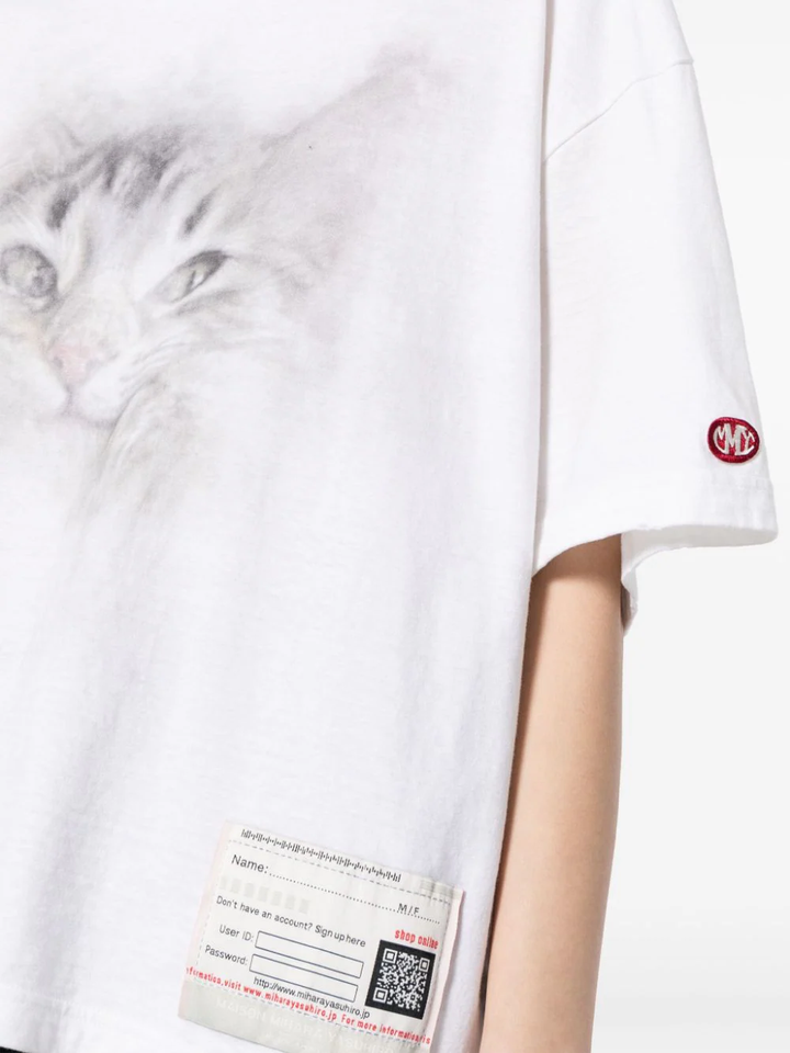 Distressed Cat Printed Tee