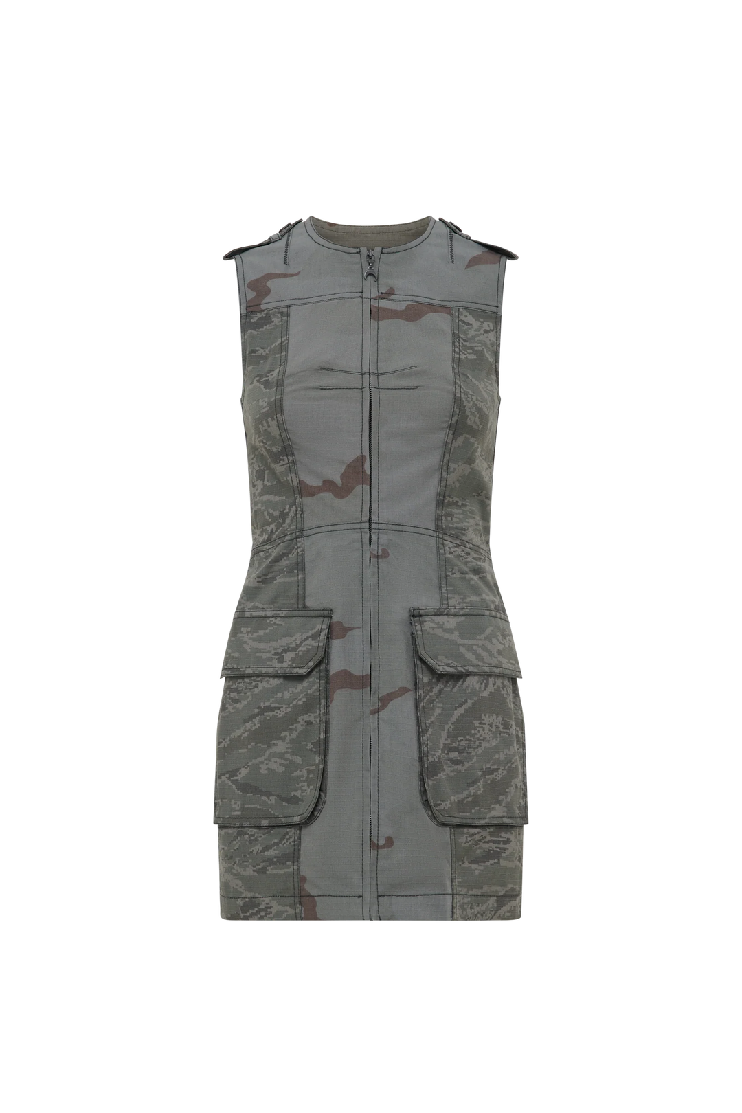 Regenerated Camo Mini Dress