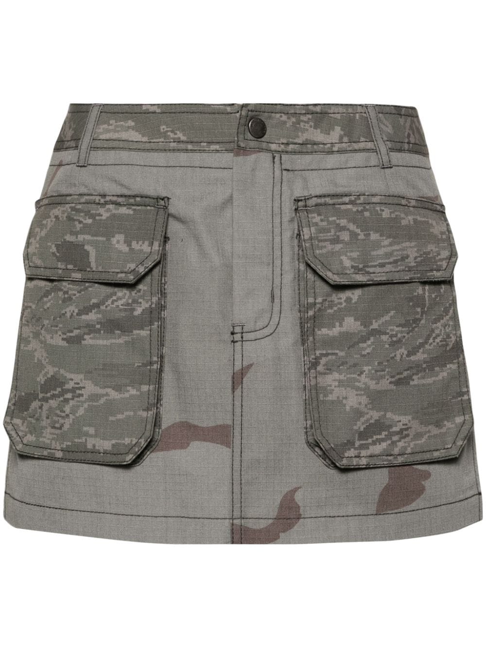 Regenerated Camo Mini Skirt