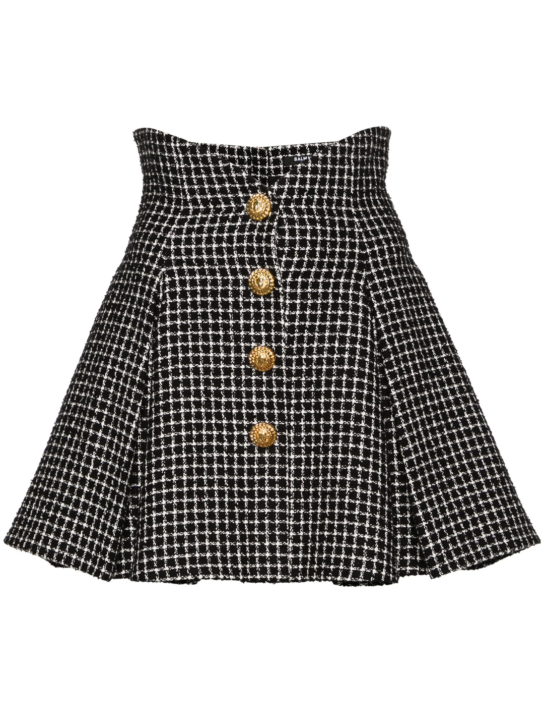 Buttoned Vichy Tweed Tulip Skirt