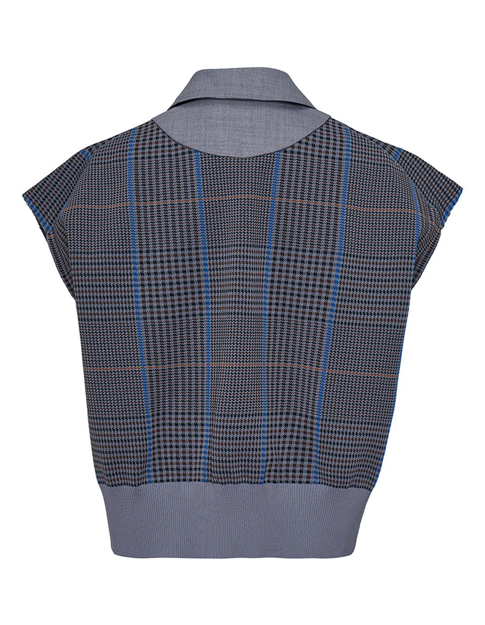 Chalk Stripe Glencheck Knit Vest