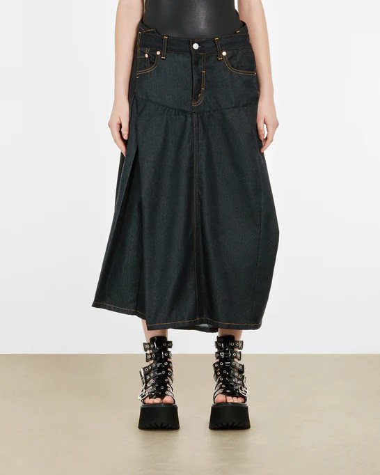 Polyester Denim Levi'S Name Skirt