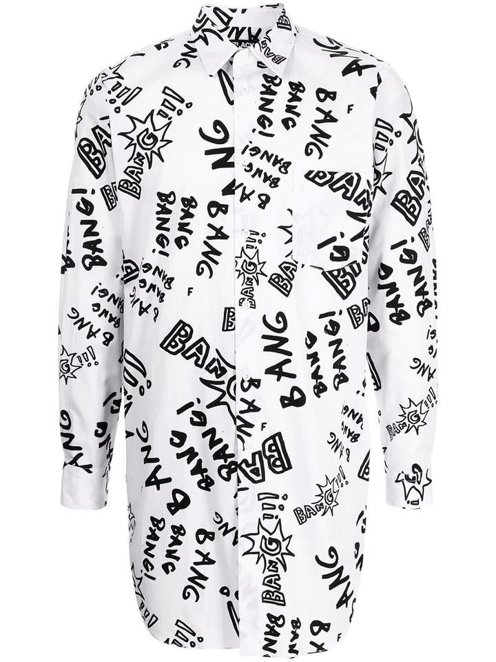 BLACK Comme Des Garcons Filip Pagowski Long Shirt White 1