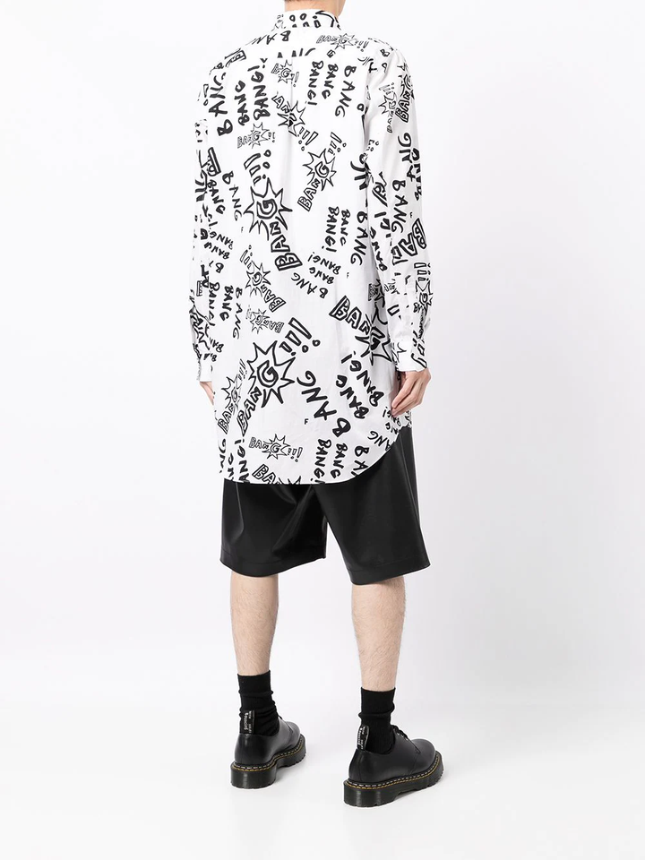 BLACK Comme Des Garcons Filip Pagowski Long Shirt White 3