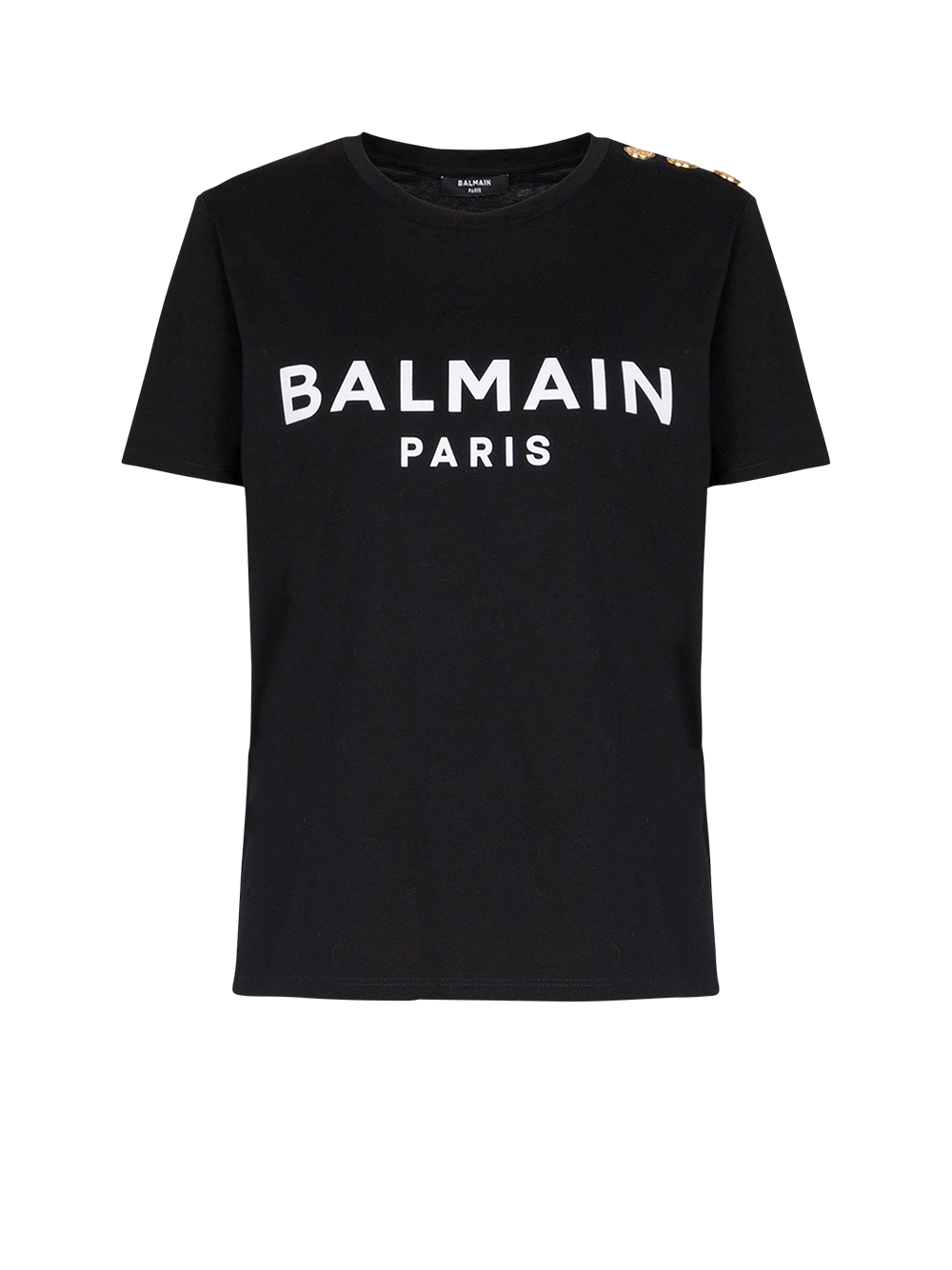 Balmain-3-Button-Balmain-Print-T-Shirt-Black-1