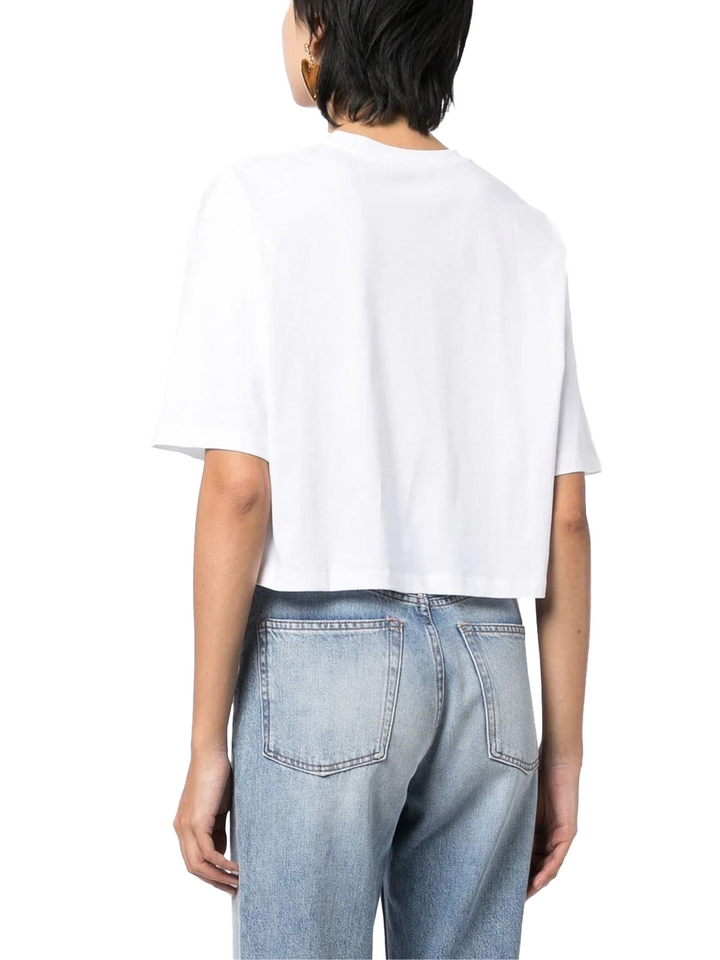   Balmain-Balmain-Print-Cropped-T-Shirt-White-2