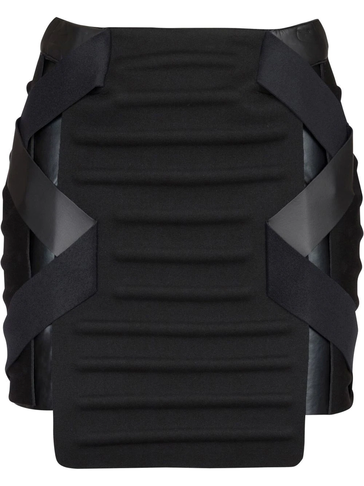 Balmain Strapped Quilted Jersey Short Black 1