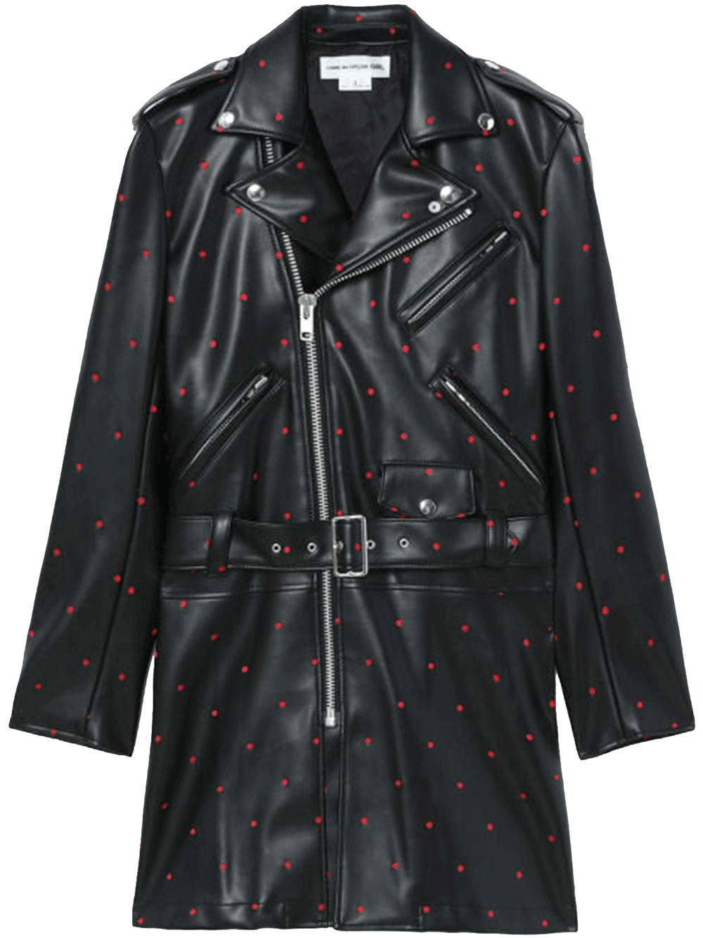 COMME-des-GARCONS-GIRL-Polka-Dot-Leather-Coat-Black-1