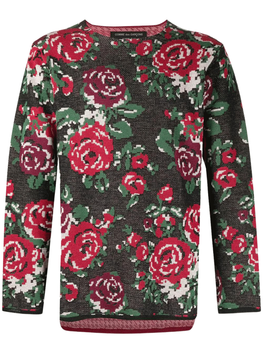 COMME-des-GARCONS-HOMME-PLUS-Mix-Pattern-Floral-Print-Sweater-Black-1