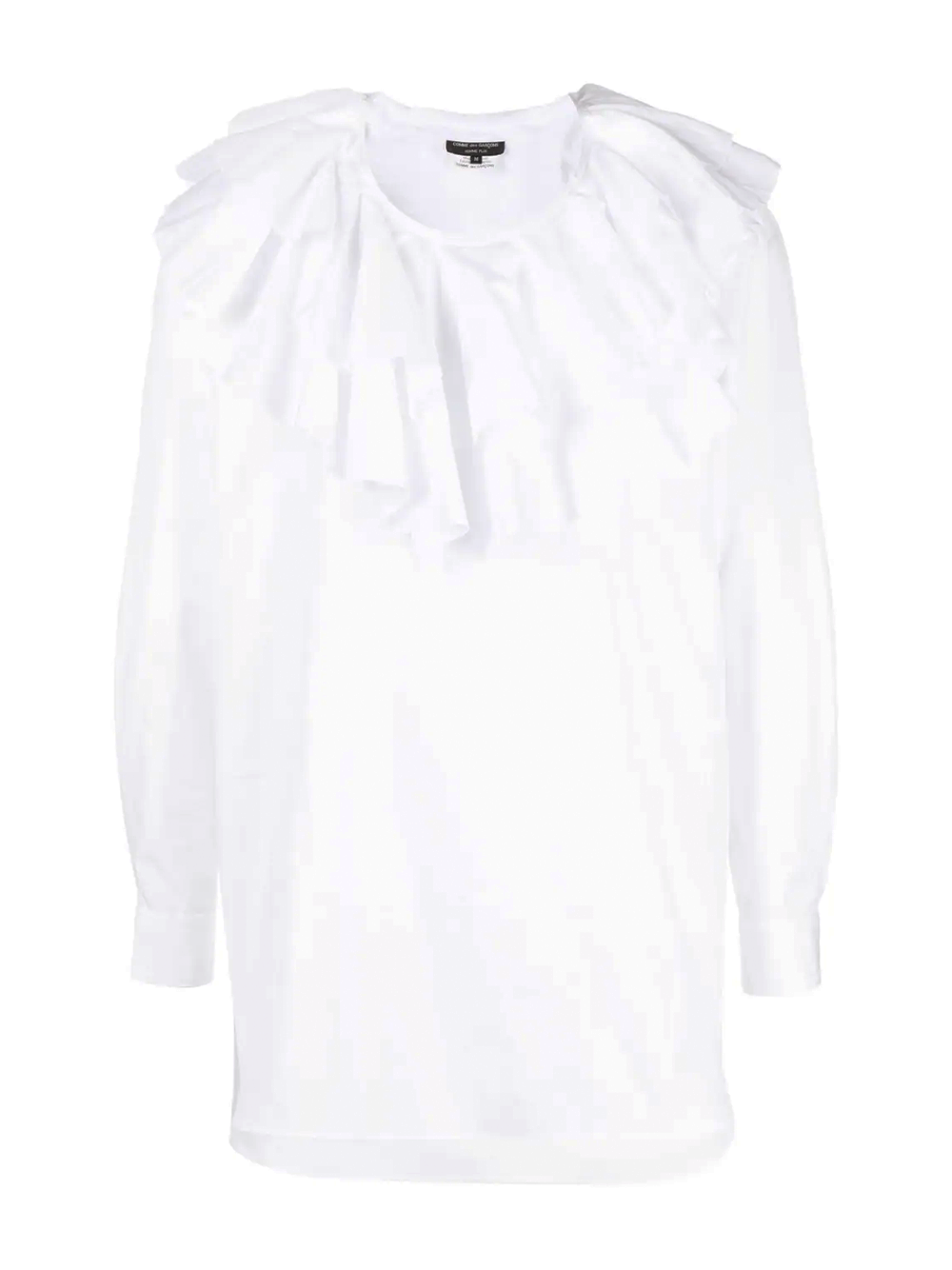 Comme Des Garcons Homme Plus Ruffle Collar Shirt White 1