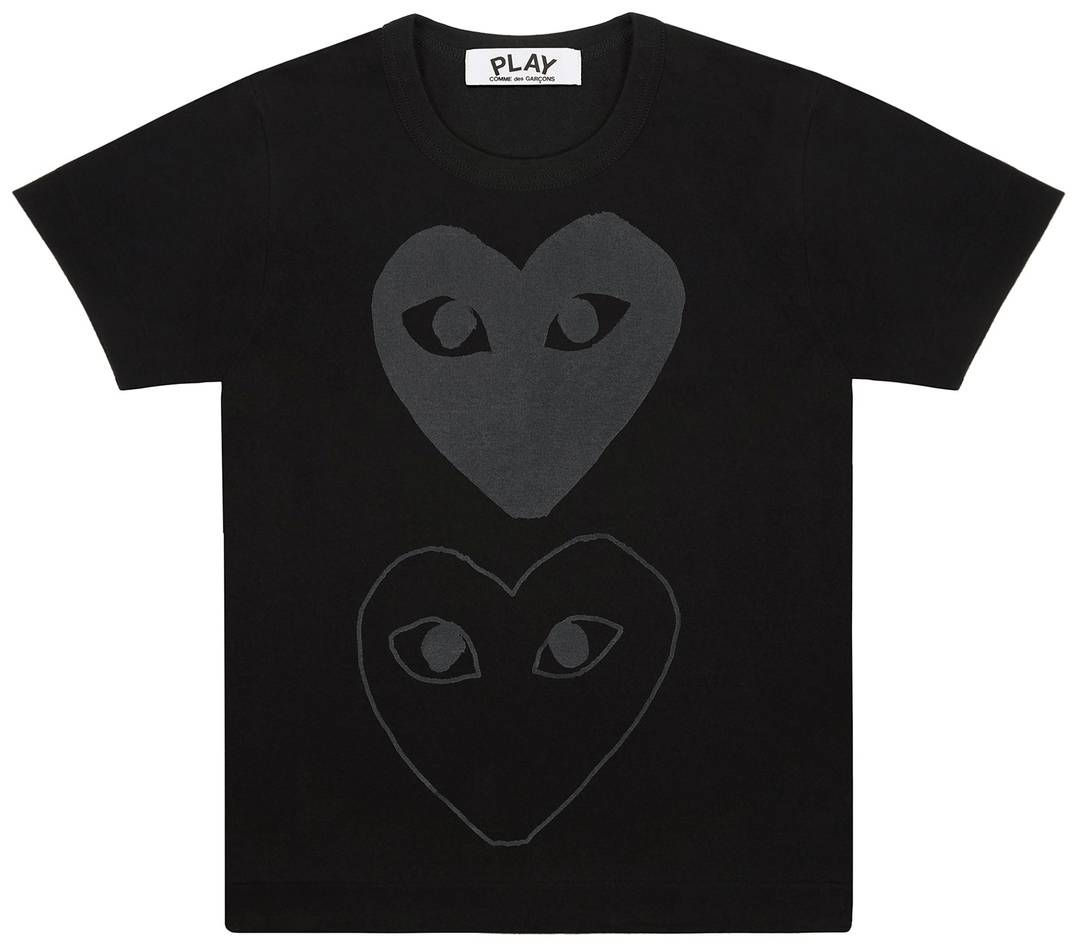 COMME des GARCONS PLAY 2 Hearts On Front And Back Tee Men Black 1