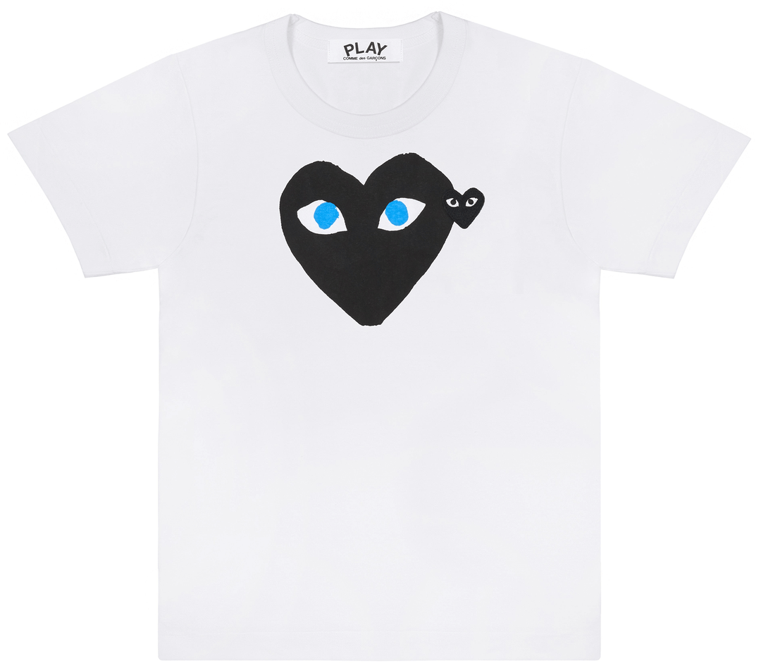 COMME des GARCONS PLAY Black Heart With Blue Eyes Tee Women White 1