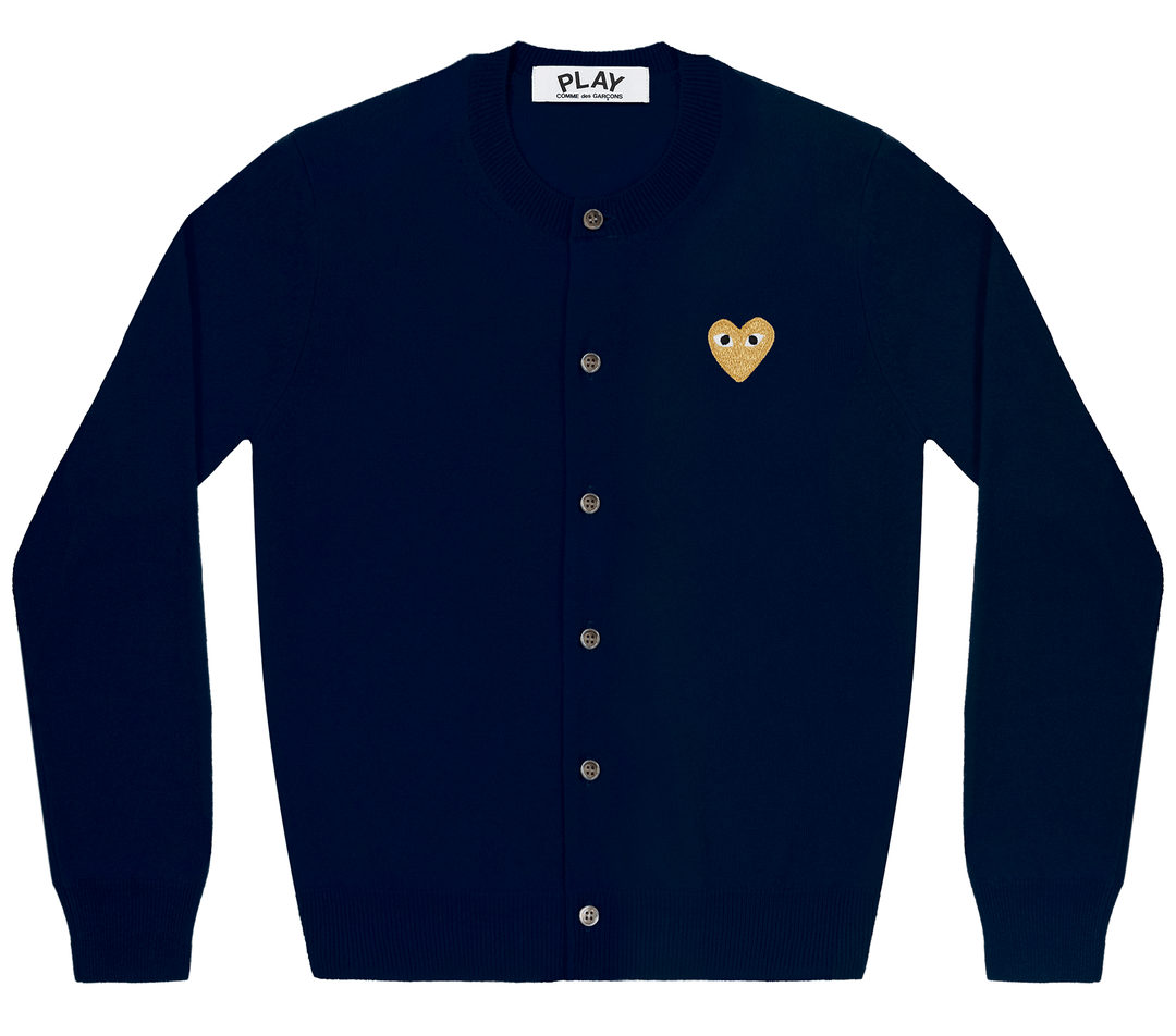 COMME-des-GARCONS-PLAY-Gold-Heart-Cardigan-Women-Navy-1