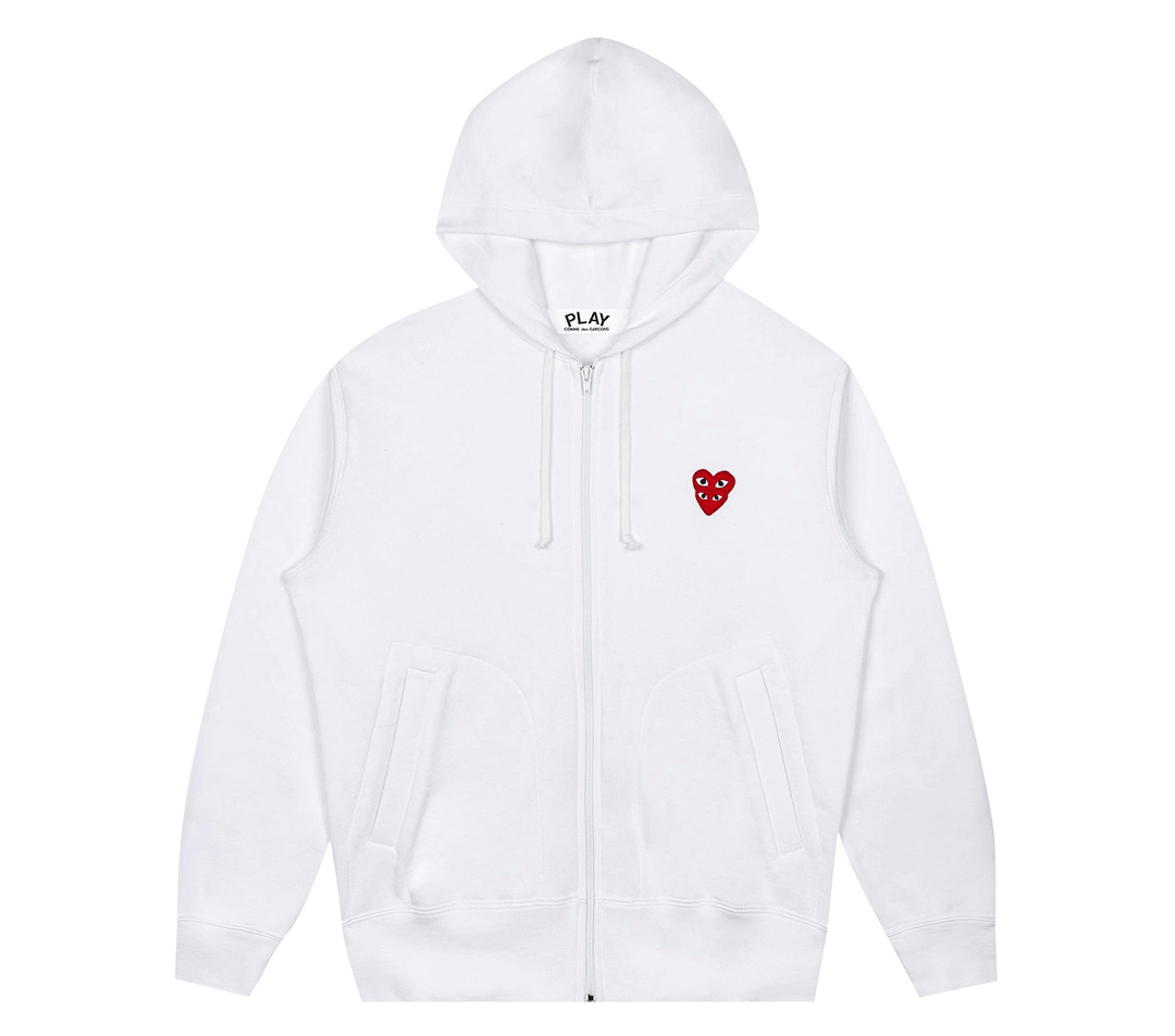 COMME-des-GARCONS-PLAY-Heart-On-Heart-Cotton-Zip-Up-Hoodie-Men-White-1