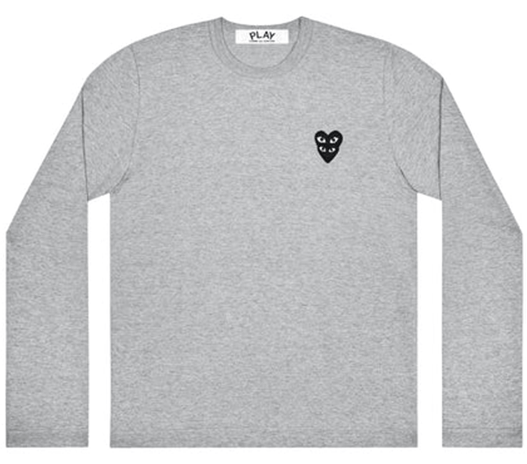 COMME-des-GARCONS-PLAY-Heart-On-Heart-Emblem-Long-Sleeve-Tee-Women-Grey-1