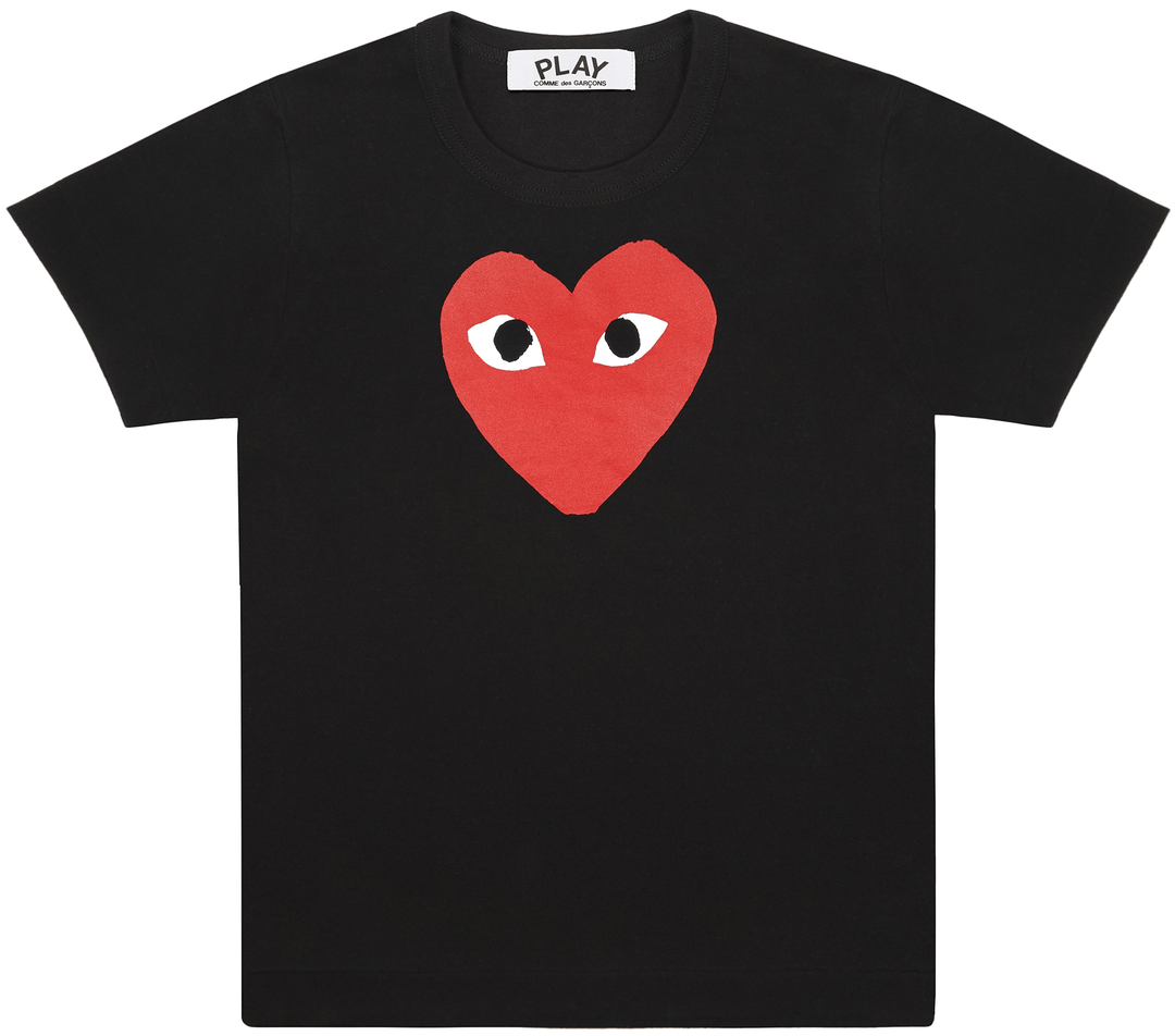 COMME-des-GARCONS-PLAY-Laminated-Red-Heart-Tee-Men-Black-1