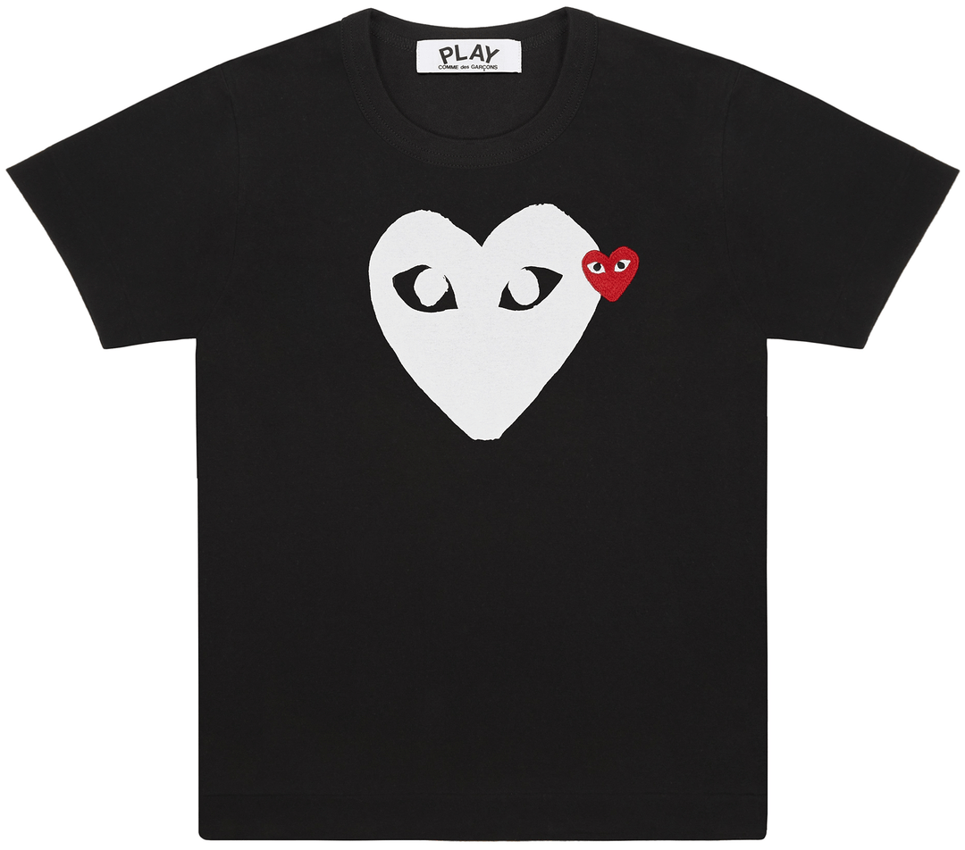 COMME-des-GARCONS-PLAY-Laminated-White-Heart-Tee-Men-Black-1