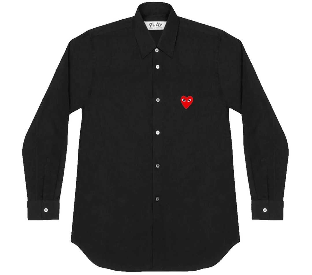 COMME-des-GARCONS-PLAY-Long-Sleeve-Shirt-With-Red-Emblem-Men-Black-1