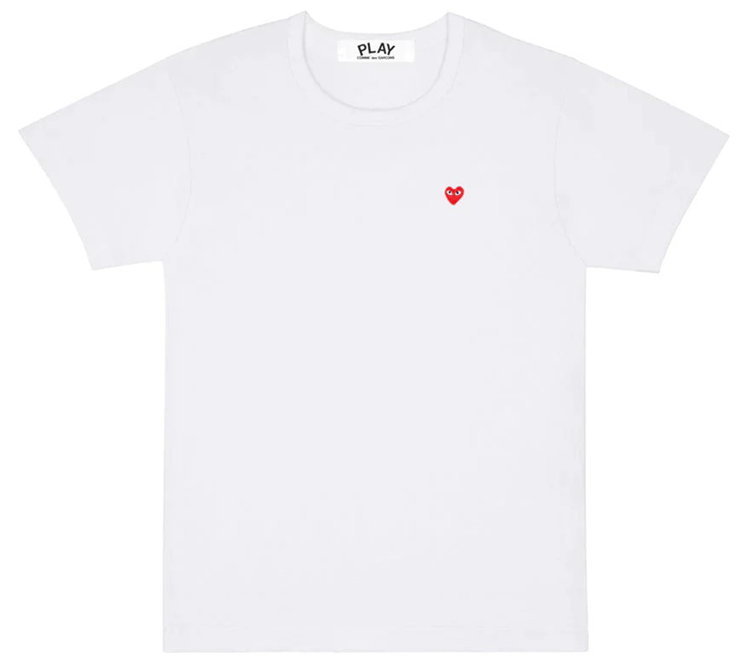 COMME-des-GARCONS-PLAY-Mini-Red-Emblem-Classic-Tee-Women-White-1