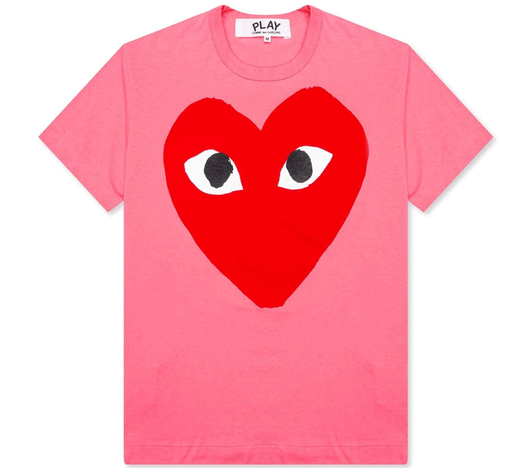 Pink Tee With Big Red Heart Women