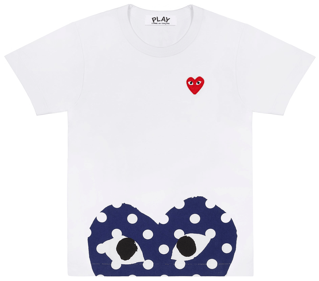 COMME-des-GARCONS-PLAY-Polka-Peekaboo-With-Red-Emblem-Tee-Women-White-1