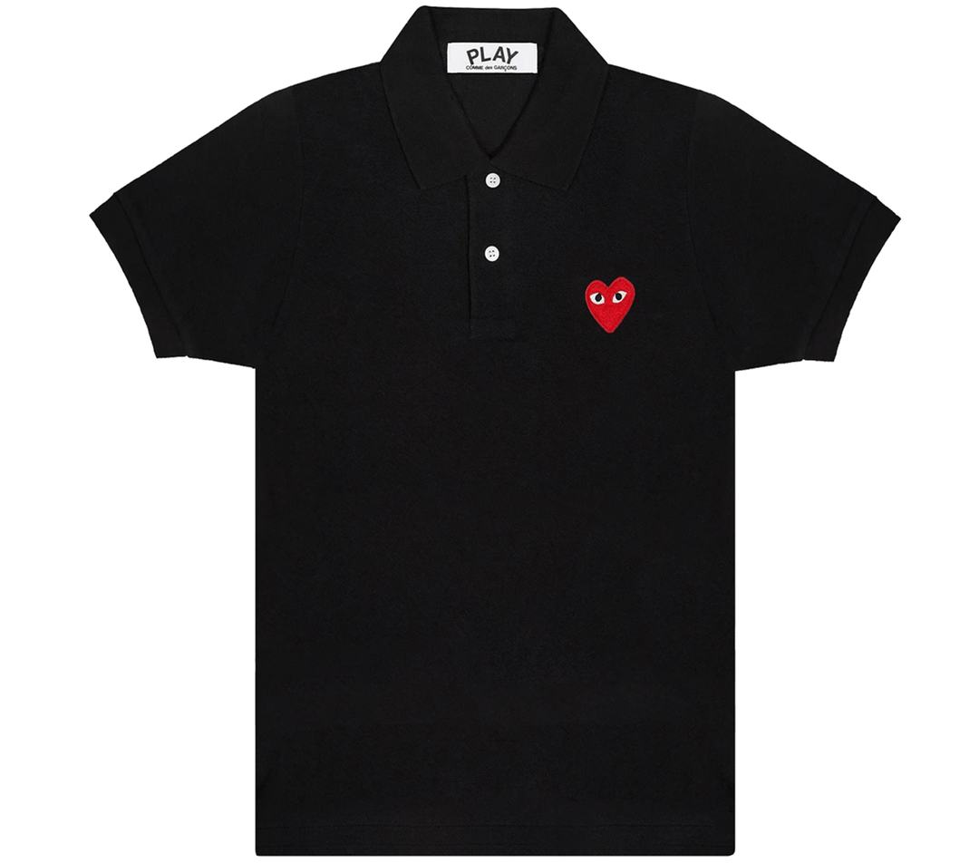 COMME-des-GARCONS-PLAY-Polo-Shirt-With-Red-Emblem-Women-Black-1