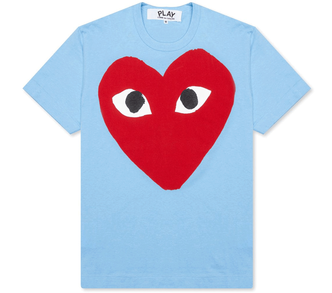 COMME-des-GARCONS-PLAY-Products-Light-Blue-Tee-With-Big-Red-Heart-Women-Blue-1