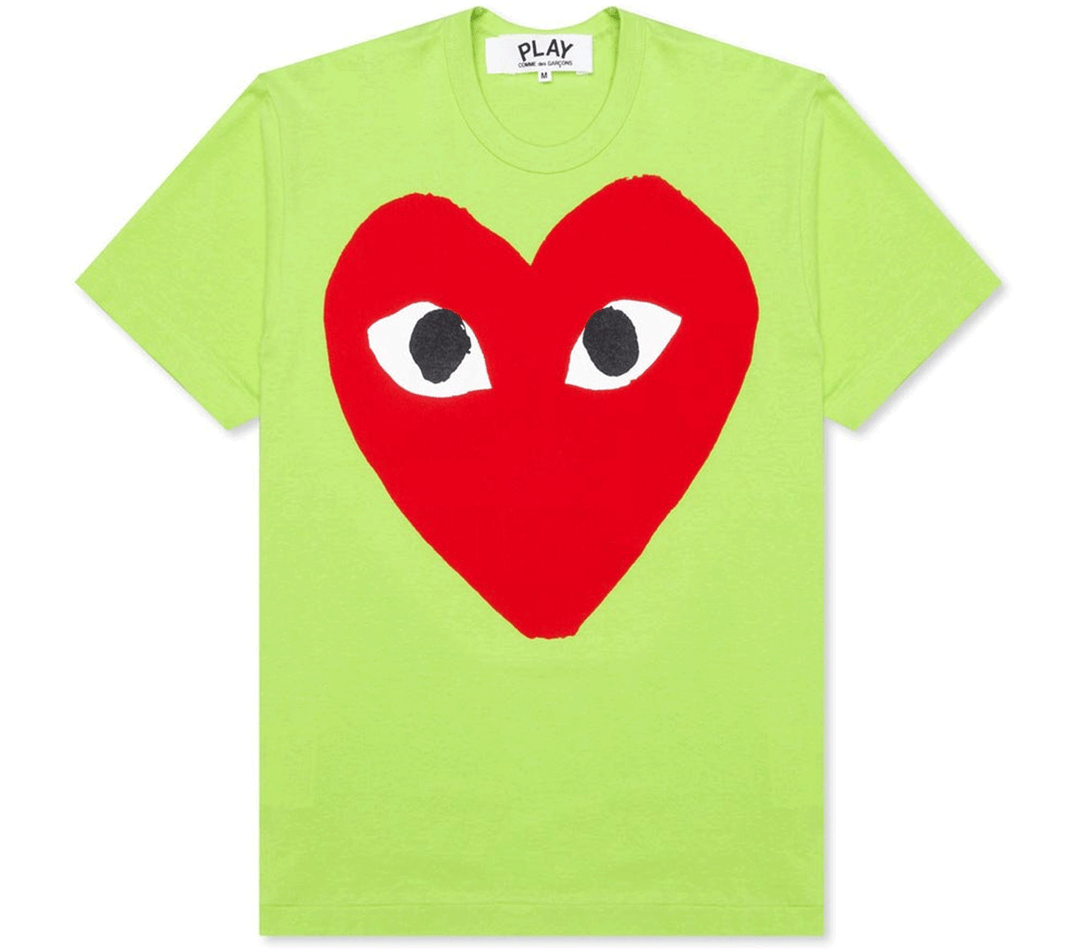 COMME-des-GARCONS-PLAY-Products-Light-Green-Tee-With-Big-Red-Heart-Men-Green-1