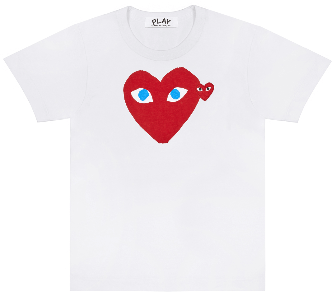 COMME-des-GARCONS-PLAY-Red-Heart-With-Blue-Eyes-Tee-Women-White-1