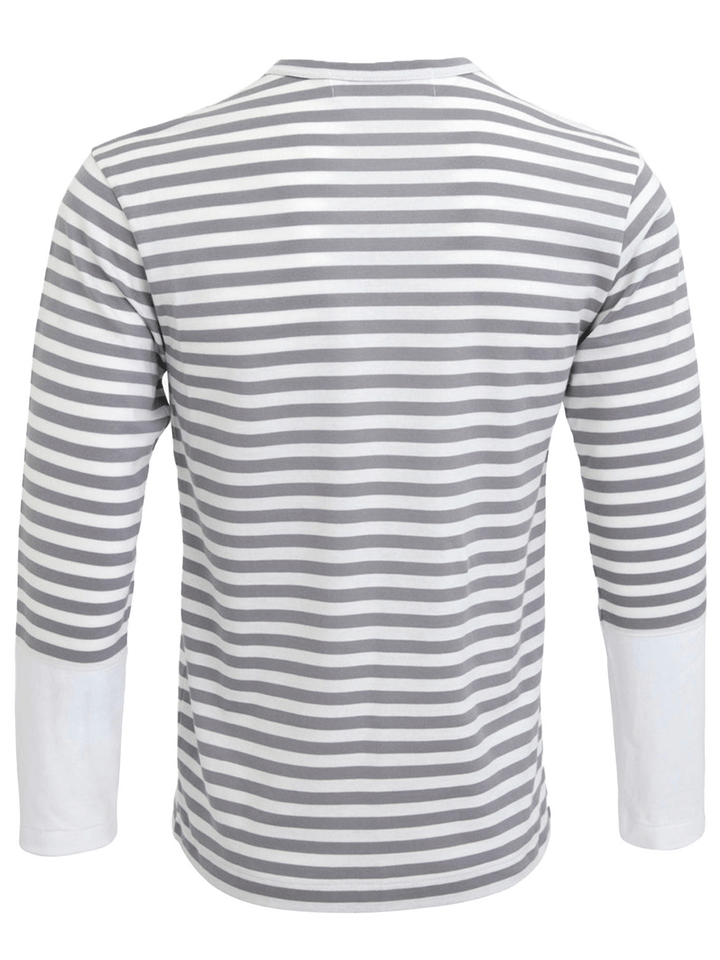 COMME-des-GARCONS-PLAY-Striped-Small-Red-Heart-Tee-Men-Grey-2