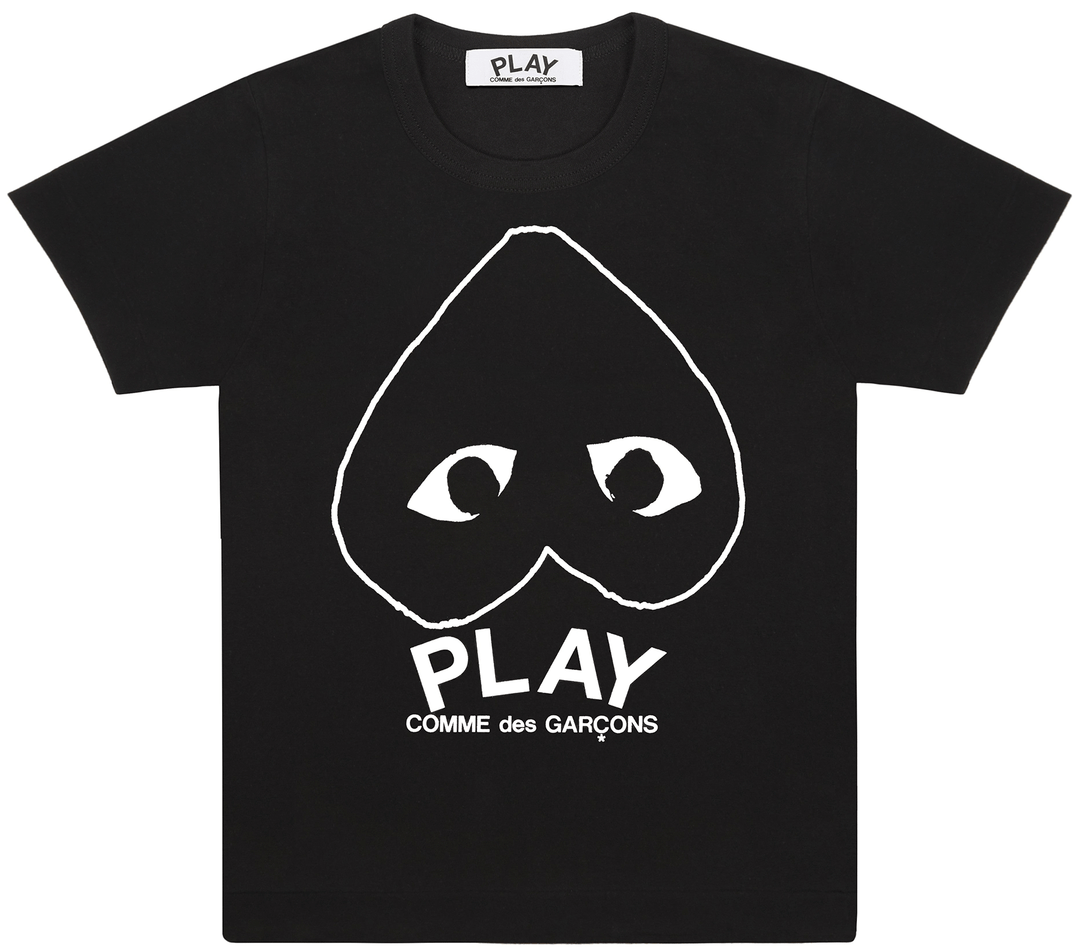 COMME-des-GARCONS-PLAY-Upside-Down-White-Outline-Tee-Women-Black-1