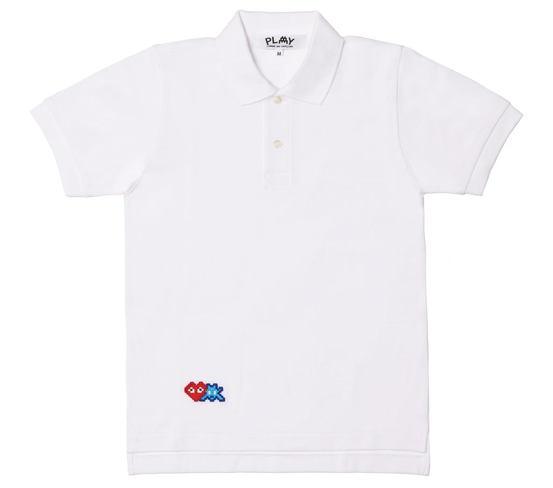    COMME-des-GARCONS-PLAY-x-INVADER-Polo-Shirt-Men-White-1