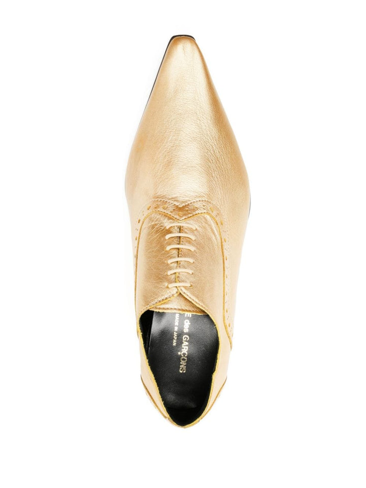 COMME-des-GARCONS-Pointed-Laceup-Shoe-Gold-4