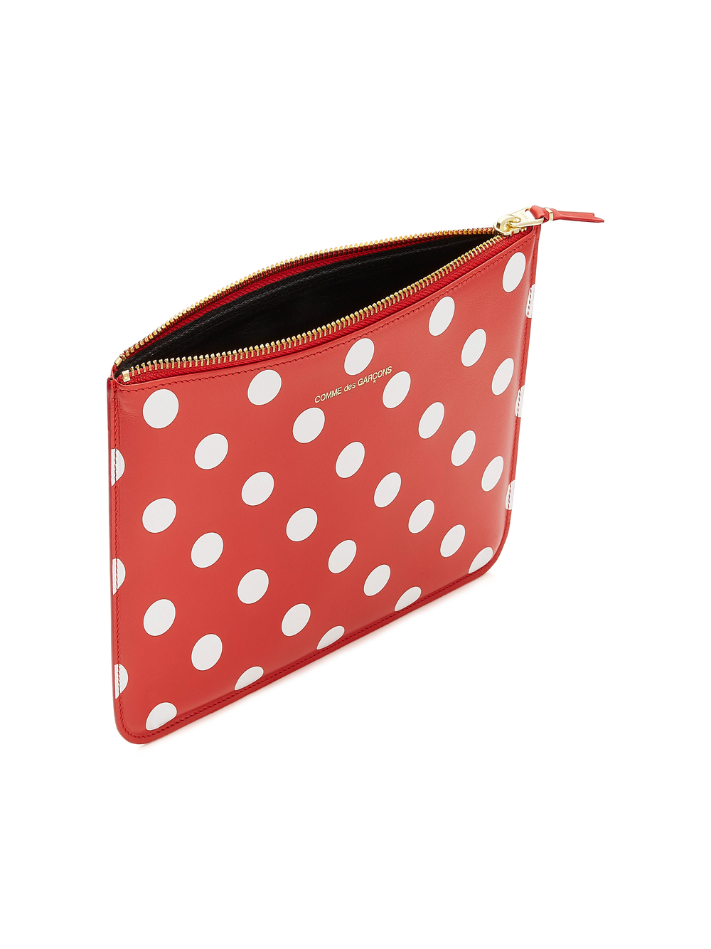 COMME des GARCONS WALLET Dots Printed Big Pouch Red 2