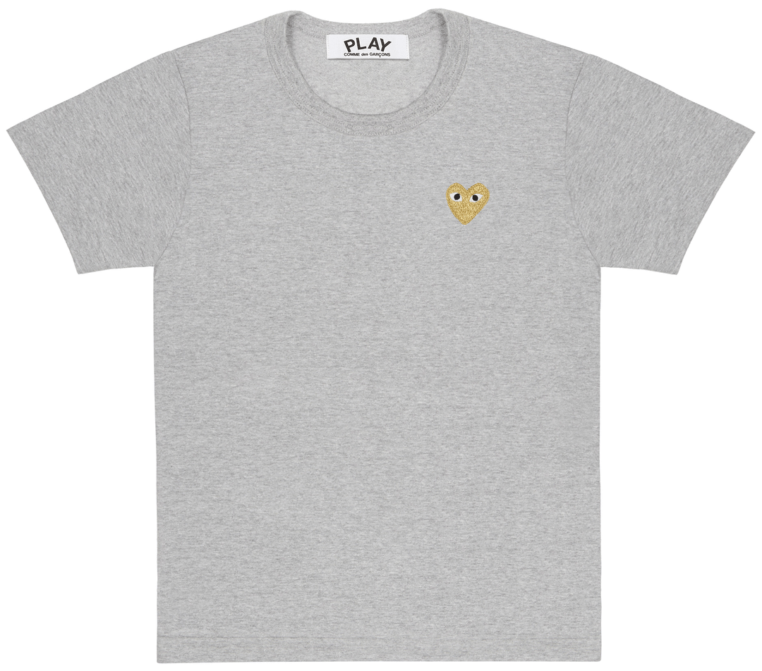 Comme des Garcons Play Gold Emblem Tee Men Top Gray 1