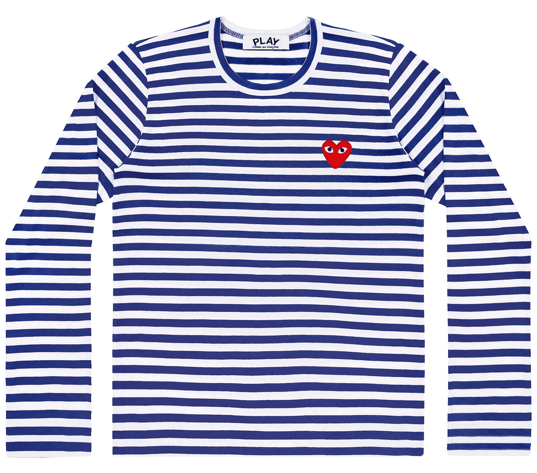 Comme-des-Garcons-Play-Stripes-With-Red-Emblem-Women-Navy-White-1