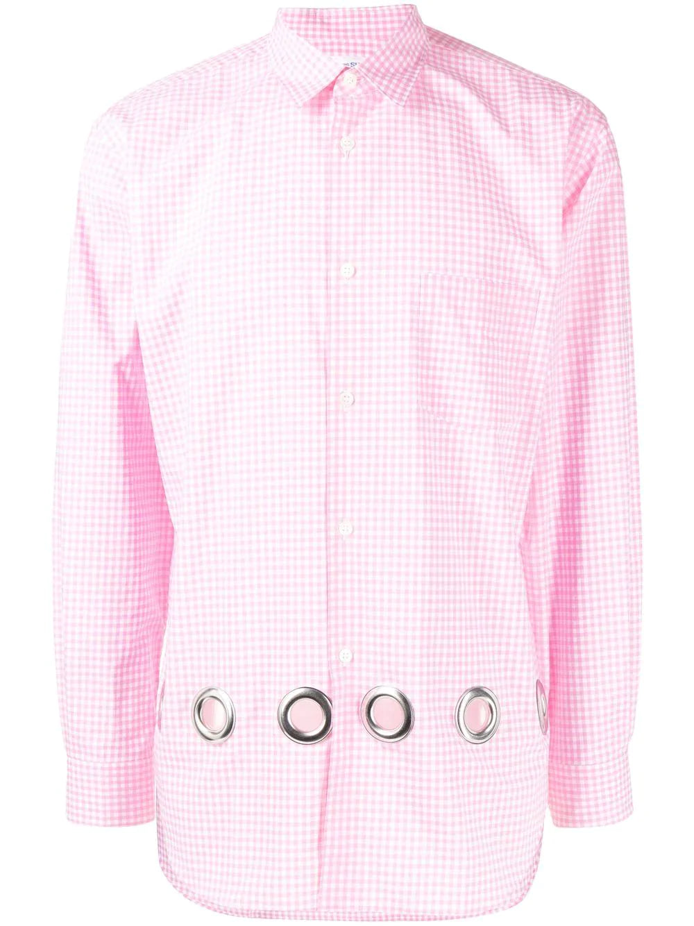 Comme Des Garcons Shirt Eyelet Detail Shirt Pink 1