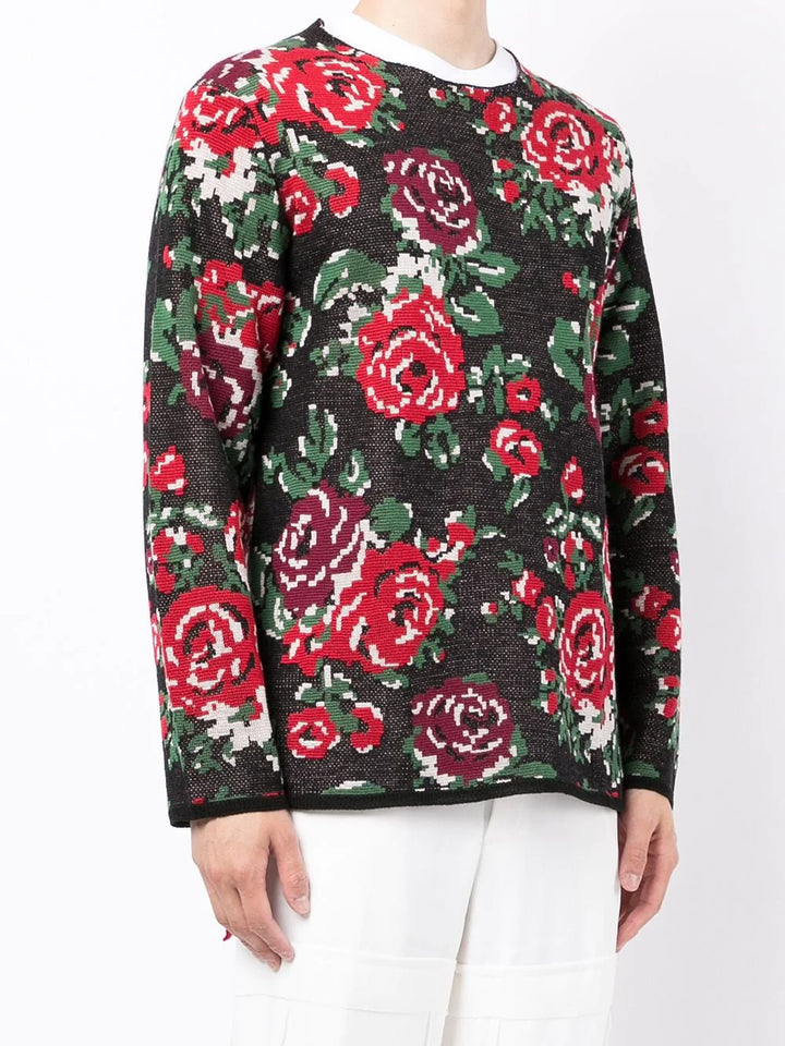 Comme des Garc??ons Homme Plus Mix Pattern Floral Print Sweater Black 2