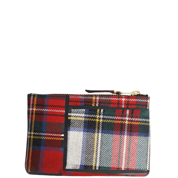 Comme des Garc??ons Wallet Tartan Patchwork Small Pouch Red 2