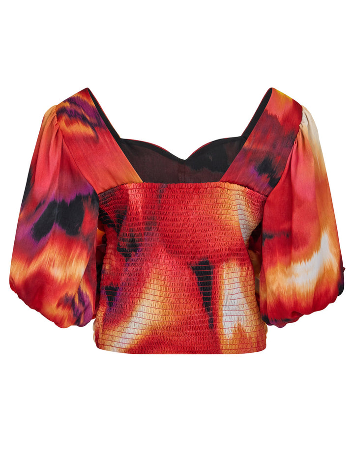 DKNY-Printed-Supple-Satin-Top-Black-2