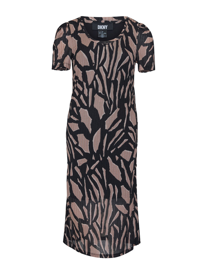 DKNY Printed Hacci Dress Black 1