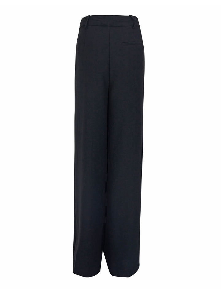 DKNY Satin Back Crepe Wide Leg Pants Black 2