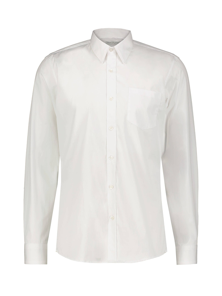 Dries Van Noten Fitted Shirt Cotton Poplin White 1