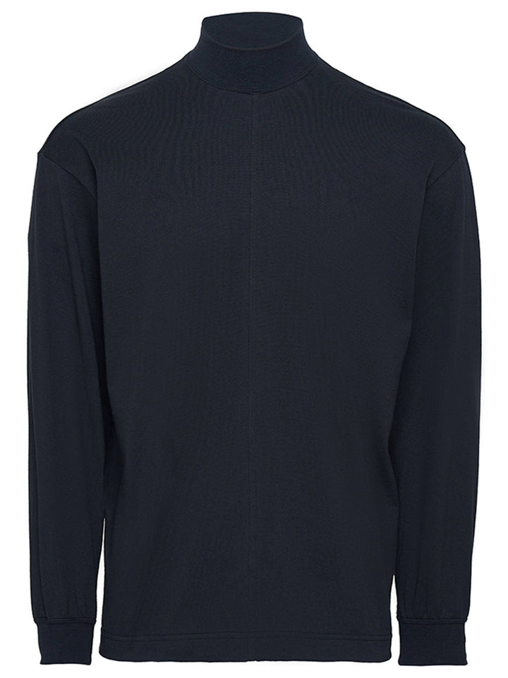 HOMME PLISSE ISSEY-Turtleneck Top T-Shirt-Black-1