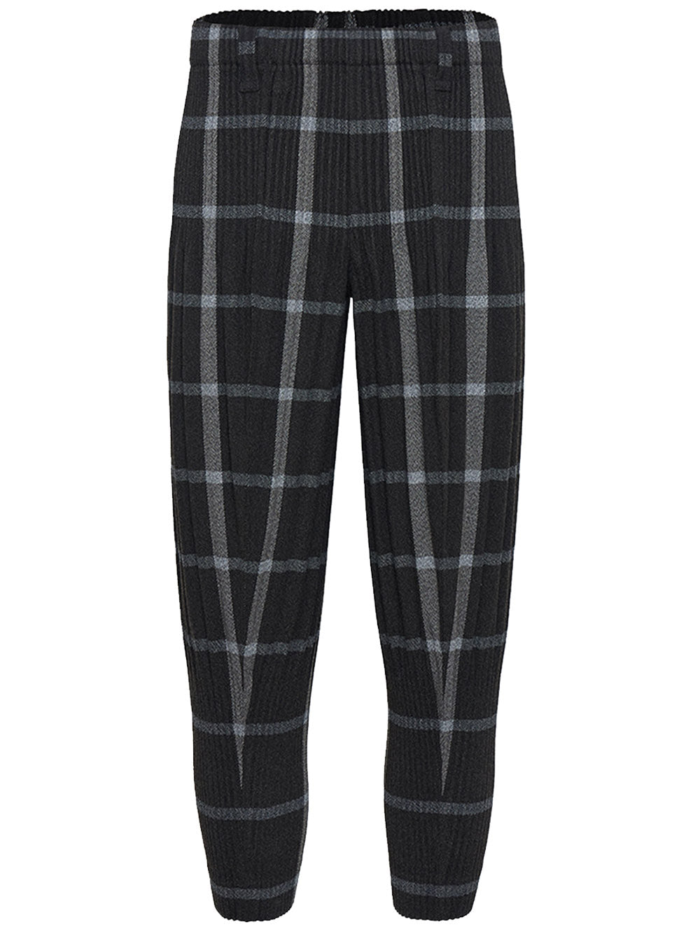 HOMME PLISSE ISSEY MIYAKE-Tweed Pleats Pants-Black Check-1