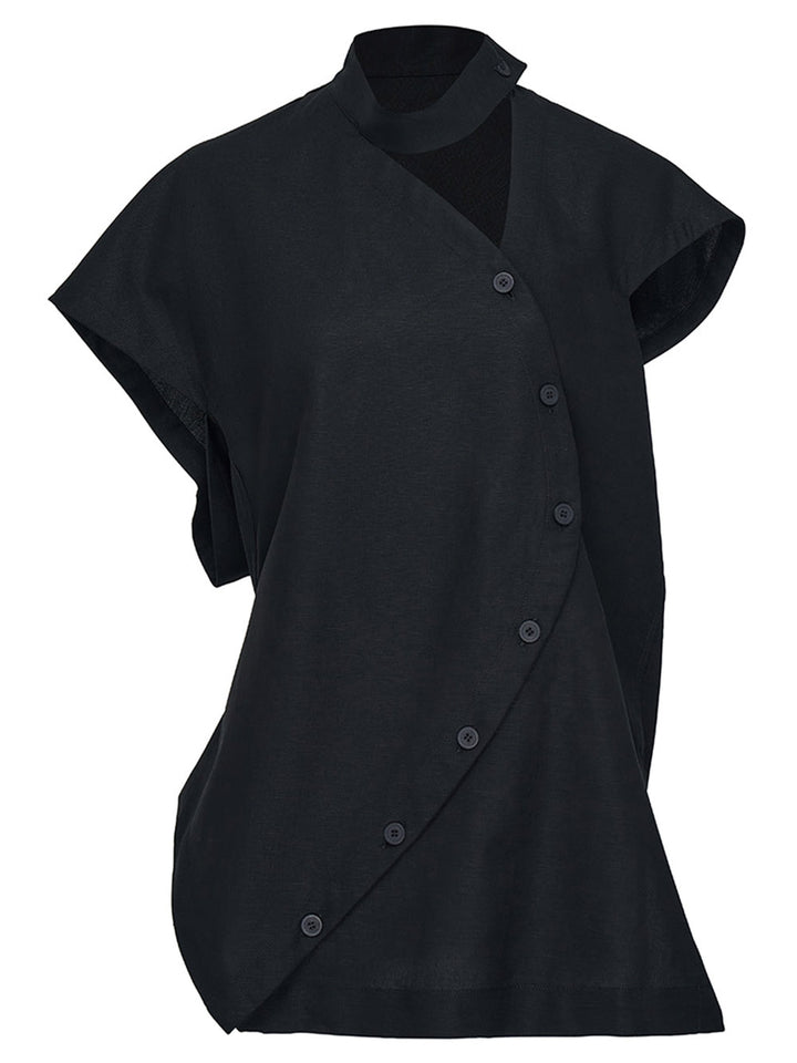    ISSEY-MIYAKE-Canvas-Duplex-Shirt-Black-1