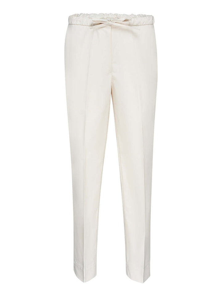    Jil Sander Cropped Pants With Drawstring Natural 1