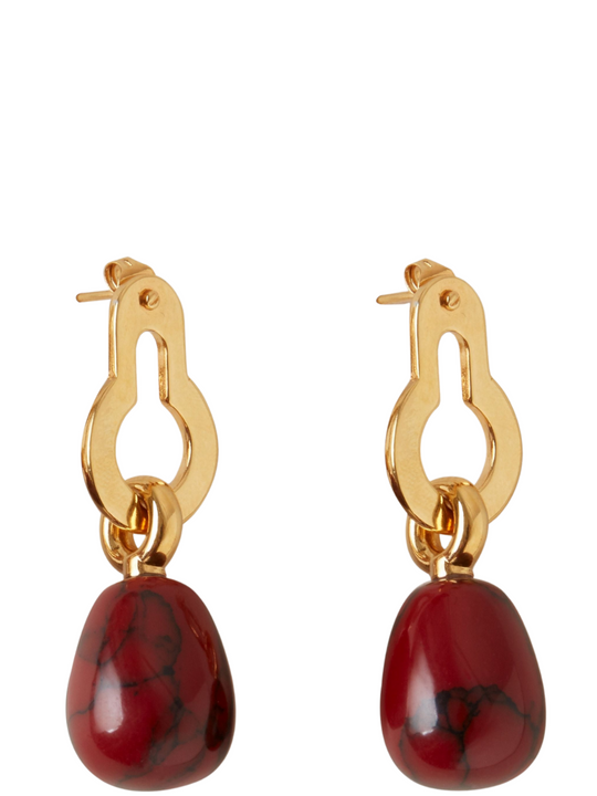 Amberley Baroque Resin Earrings (Lancaster Red)