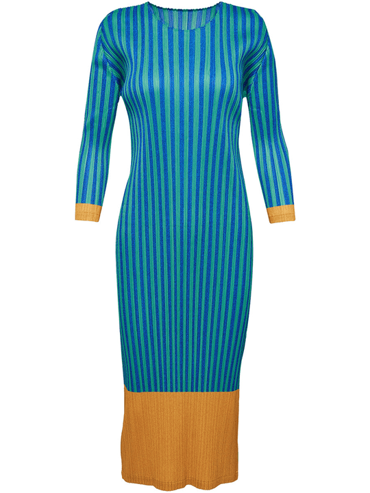 Upbeat Stripe Color Long Dress