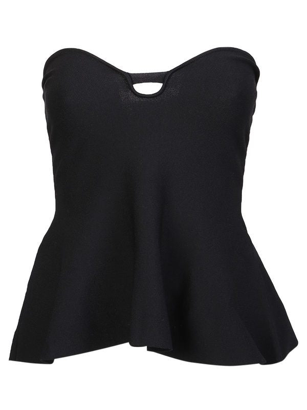 Stella McCartney Compact Knit Bustier Top Black 1